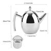 1.5L Teapot Stainless Steel Tea Brewing Kettle Large Capacity Tea Coffee Water Kettle Container with Removable Mesh Filter