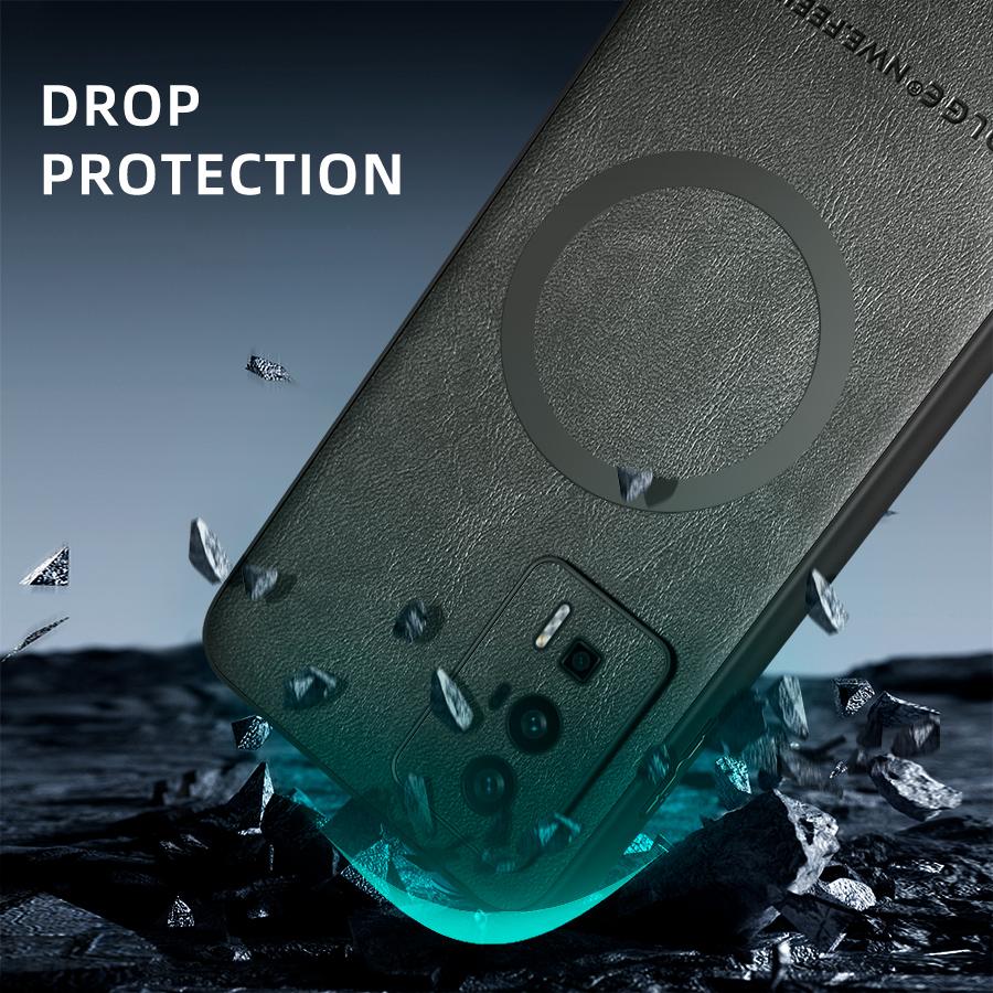 Classic Leather Wireless Charging For Magsafe Magnetic Case For Xiaomi Poco F5 Pro PocoF5 Pro 5G Soft Back Cover