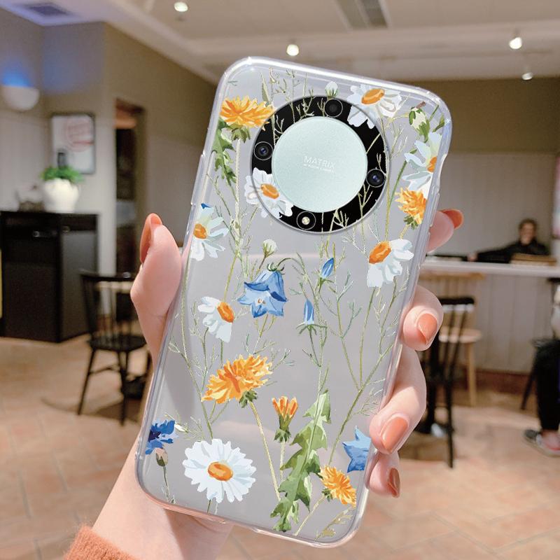 Clear Case For Honor Magic 5 Lite X9a Shockproof Cover Cartoon Cute Cat Soft Silicone Fundas For Honor X9c X9b Women Clear Bags