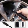 Car Tire Cleaning Brush Angled Spoke Brush Round Wheel Brush for Rim Wheel Cleaning Soft Bristles Non-Scratch Ergonomic Handle Automotive Cleaning