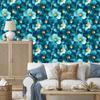 Ink Wallpaper Turquoise, Celadon and Navy Blue for Living Room and Bedroom 50x1000