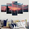 5 Pieces Canvas Wall Arts Cityscapes Poster Painting Far From Tomorrow Wallpaper Home Decor Picture Print Living Room Artwork