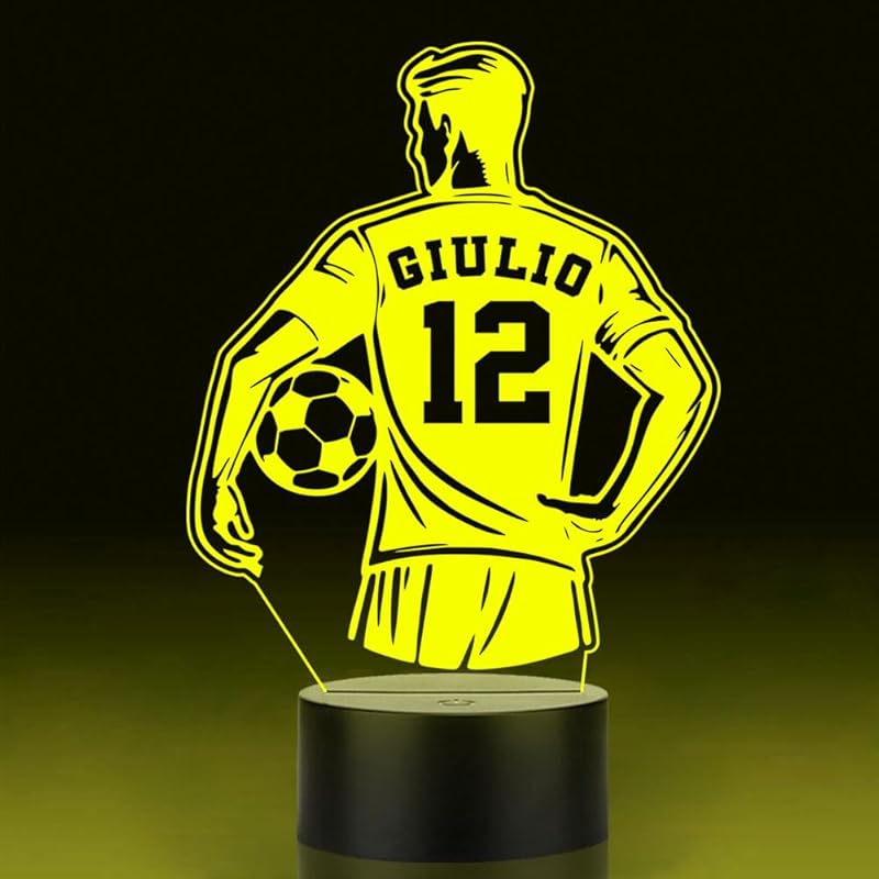 Personalized Name Football Light, Custom Player's Name & Number Table Lamp, LED Night Light Gifts for Football Fan, Birthday, Christmas, New Year,