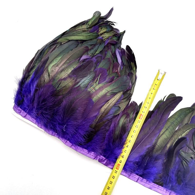 5-10Meter Natural Chicken Rooster Tail Feathers Trims Fringe Plumas Wedding Party Dress Decoration Needlework Accessories13-18cm