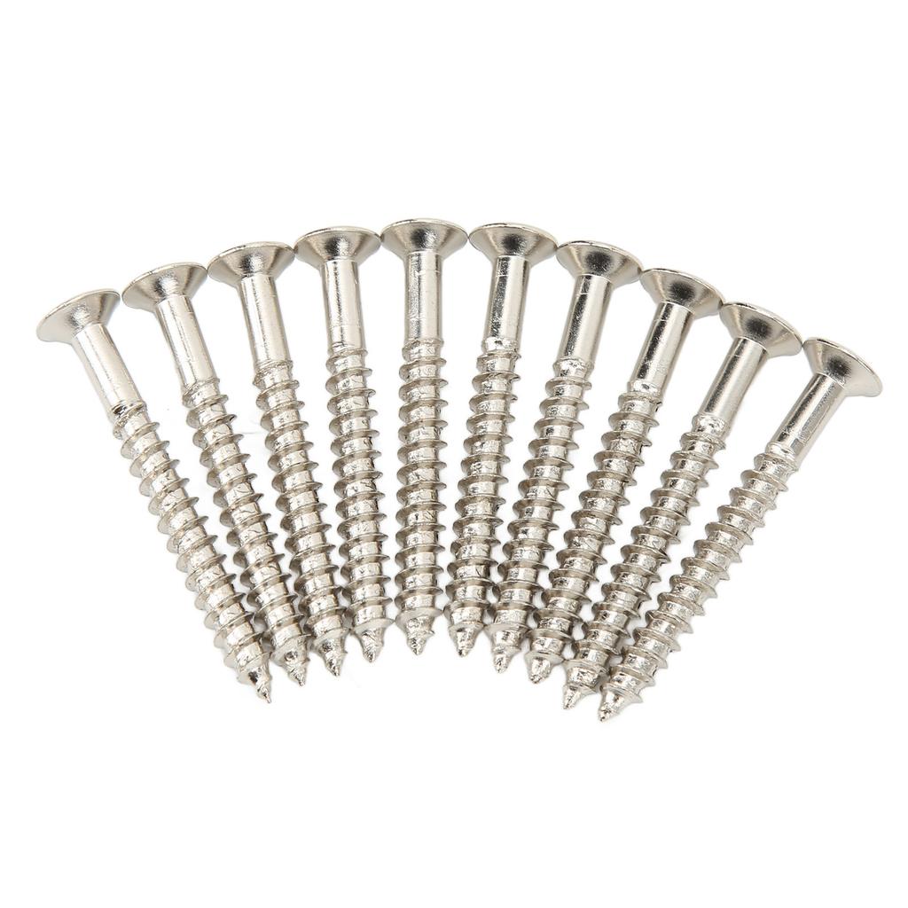 10 Pcs Guitar Neck Mounting Screws Iron Rustproof Corrosion Resistance Sturdy Neckplate Assembly Screw