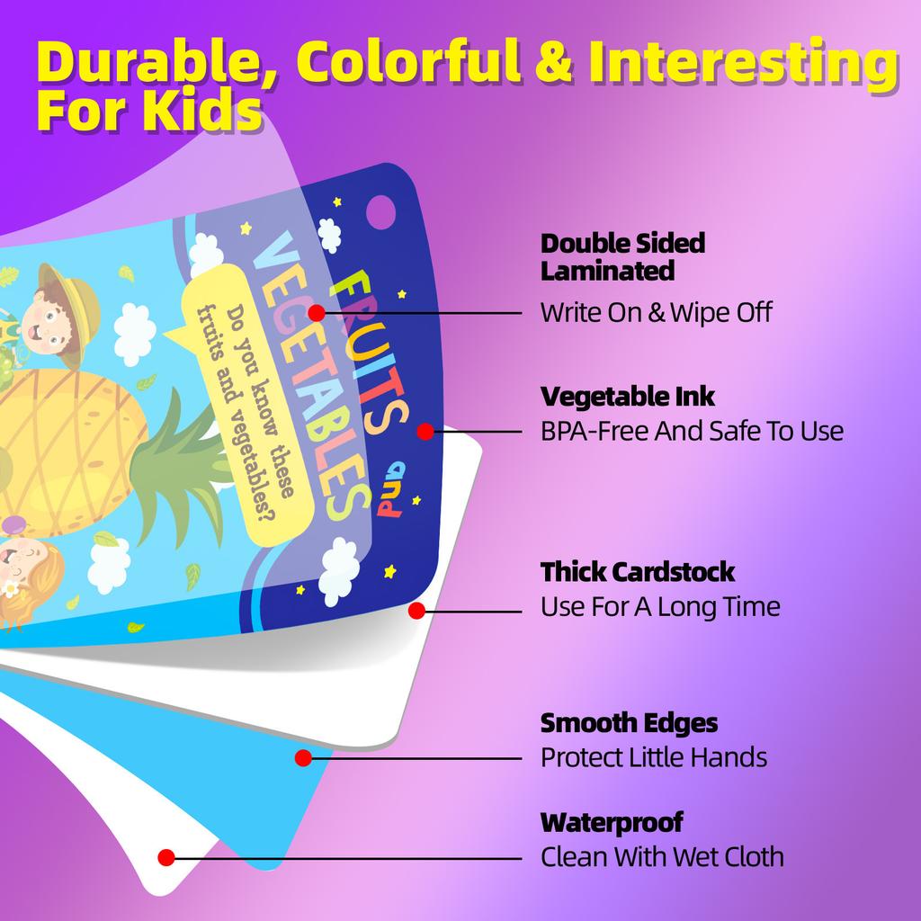 46 Fruit And Vegetable Cognitive Cards Parent-Child Interaction Children'S Educational Early Education Cards