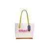 Kia 31 Color Block Leather Tote Bag Women Tote White Chalk CA097-B4CAH