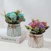 Silk Floral Ornament Set: Artificial Flowers & Potted Mini Plants for Living Room Decor