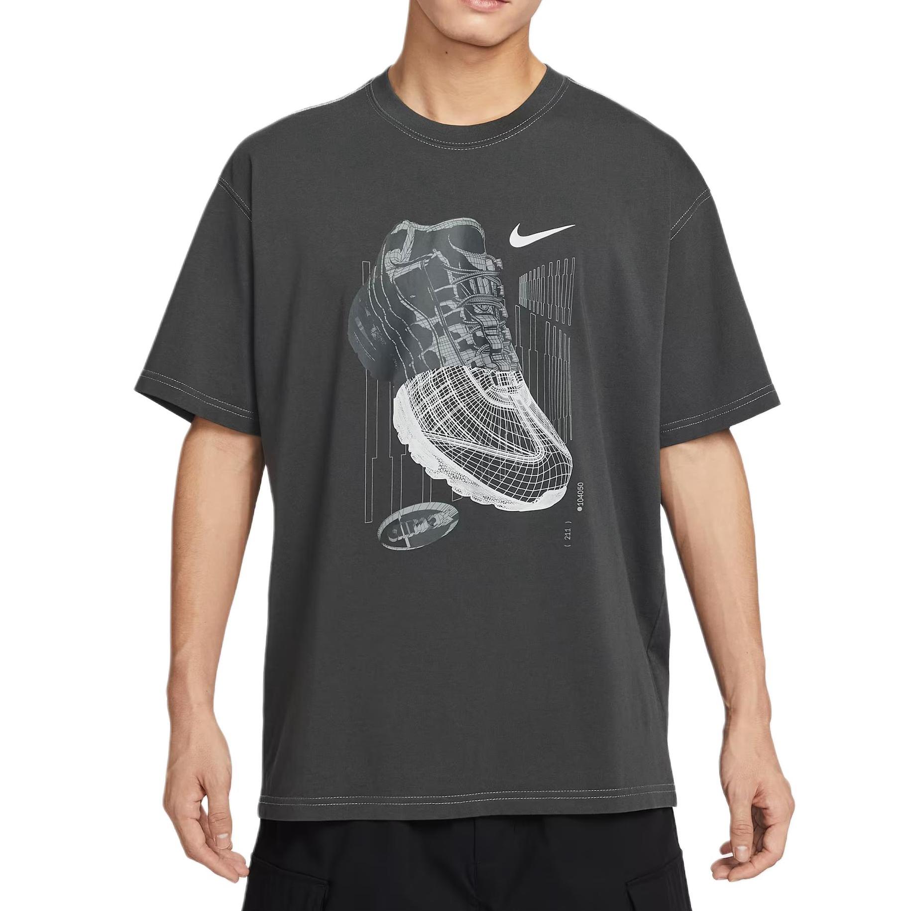 Nike T Shirts Men s Dark Smoke Gray Crew Neck IQ3765-070 L