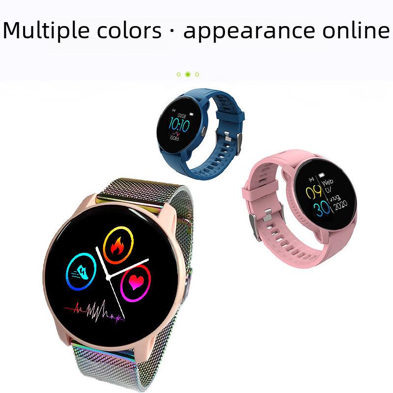 Deep Waterproof Smartwatch: Heart Rate, Pedometer, Blood Pressure, Blood Oxygen, Sports Monitoring, Bluetooth, Temp Measurement - W9.