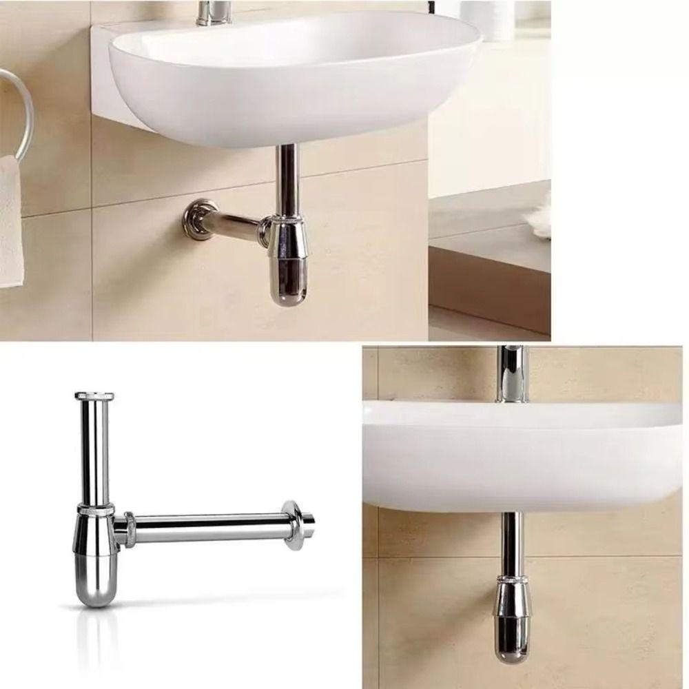 Zinc Zinc Zinc Alloy Siphon Drainer Plumbing Tube Adjustable Height Sink Waste Trap Drain Kit Outlet