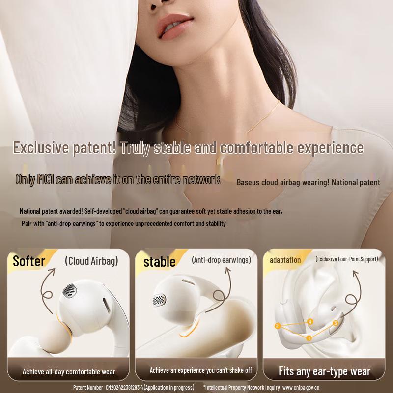 Baseus MC1 Little Cloud Bone Conduction Ear Clip Wireless Headset