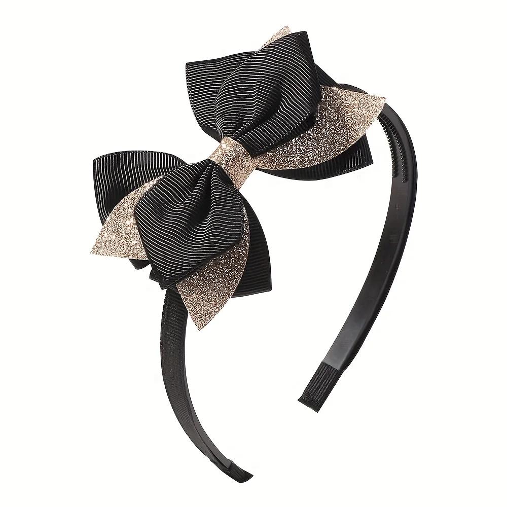 Niedliches Schleifen-Haarband Mädchen Handgemachtes Schleifen-Haarband Kopfschmuck Cartoon Schleife Haarreif Kinder Haarschmuck Glitzer Geschenke