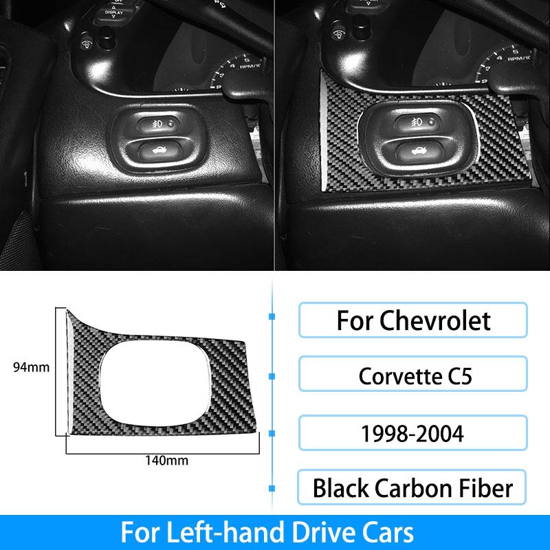 Pentru Chevrolet Corvette C5 1998-2004, fibră de carbon, priză centrală, buton radio, ridicare fereastră, inel pentru chei, decorare pentru capac
