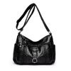 Retro washed leather bag, new fashion middle-aged mother bag, large capacity, multi-compartment women's messenger bag