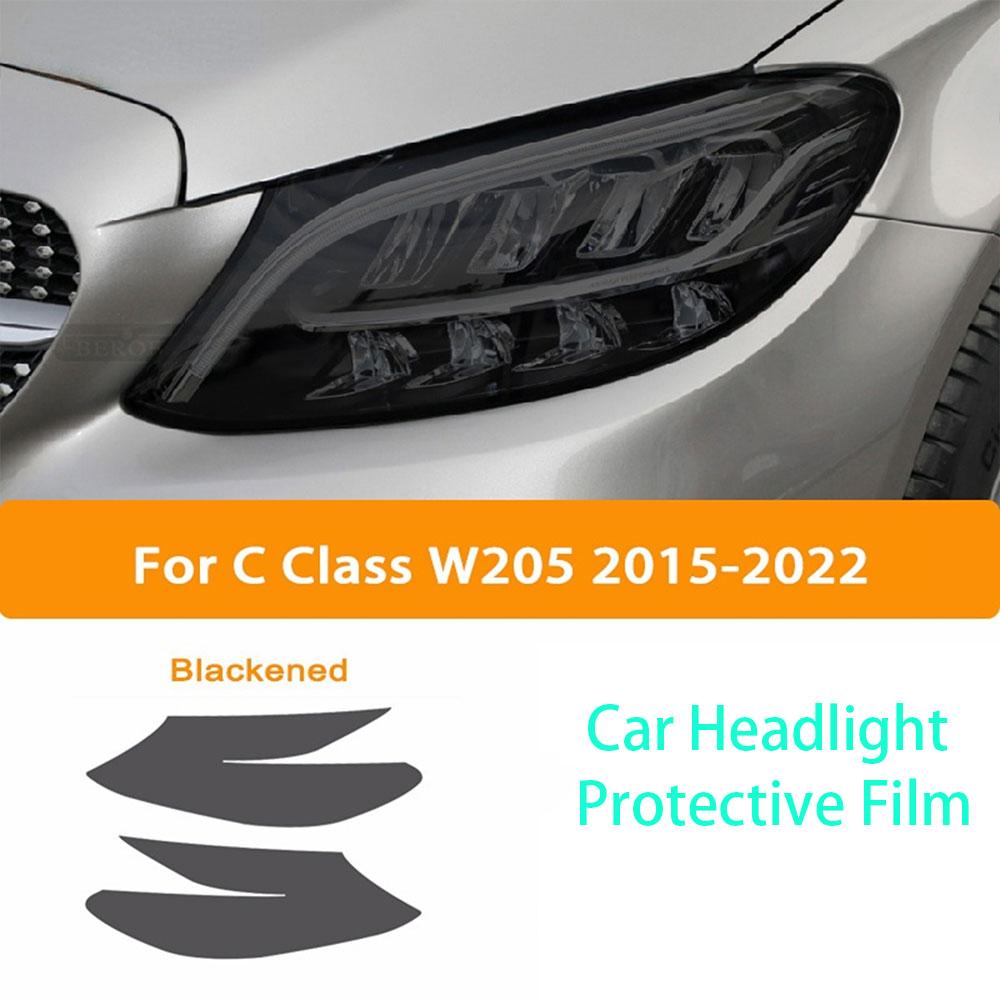 Car Headlight Tint Black Protective Film Protection Transparent TPU Sticker for Mercedes Benz C Class W204 W205 2011-On C63 AMG