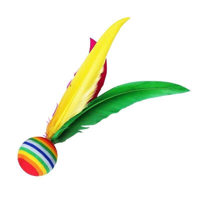 1/5 Adet Renkli Tüy Mekik Çin Jianzi Ayakla Vurma Tekerleği Kaz Tüyü