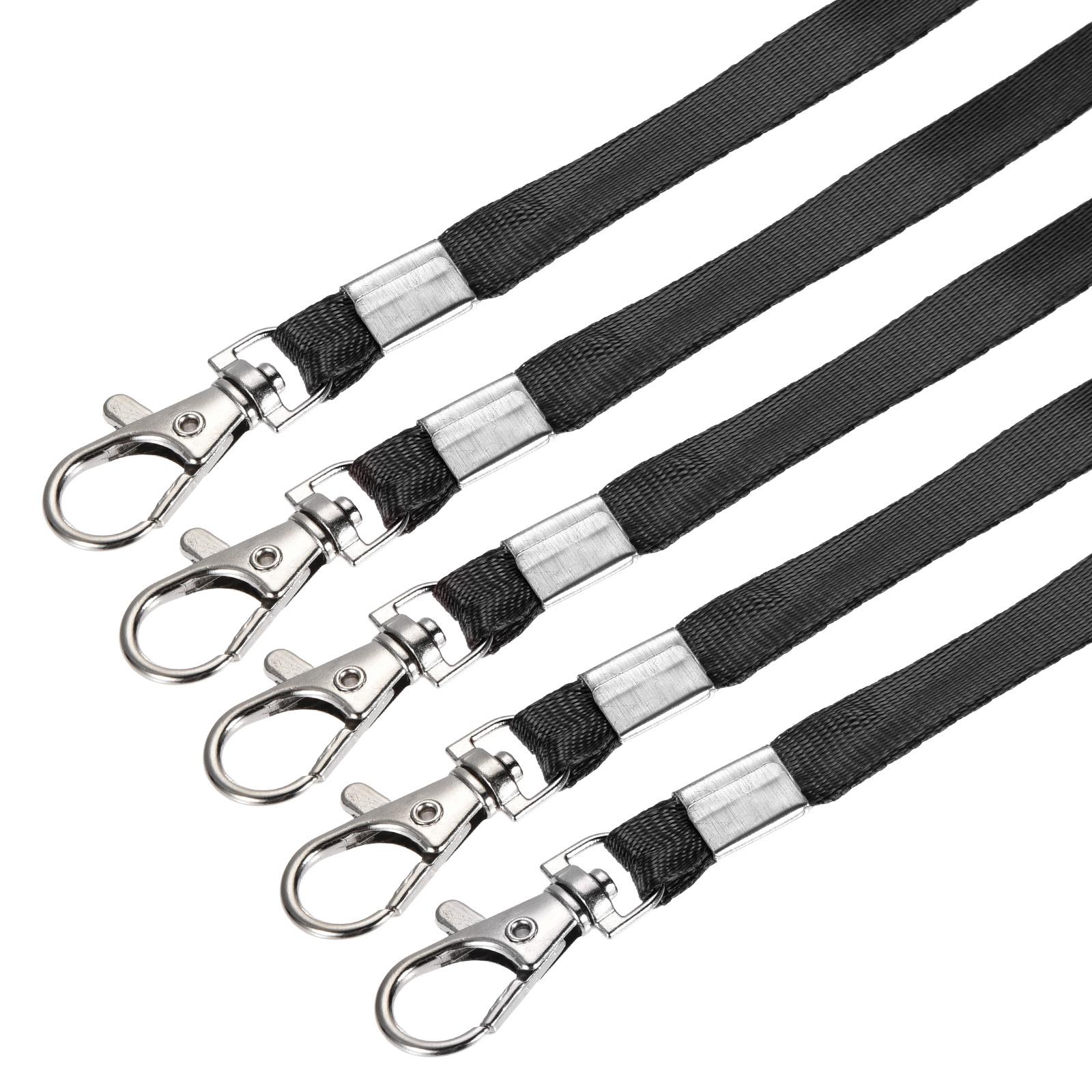 

50Pcs Neck Strap Lanyard Swivel Hook Clip Flat Lanyards for ID Name Tag Badge Holder Access Card Keychain Landyard чёрный