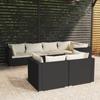 Day and Night - Day and Night Garden Furniture and Cushions Set 7 Pieces Black Synthetic Rattan