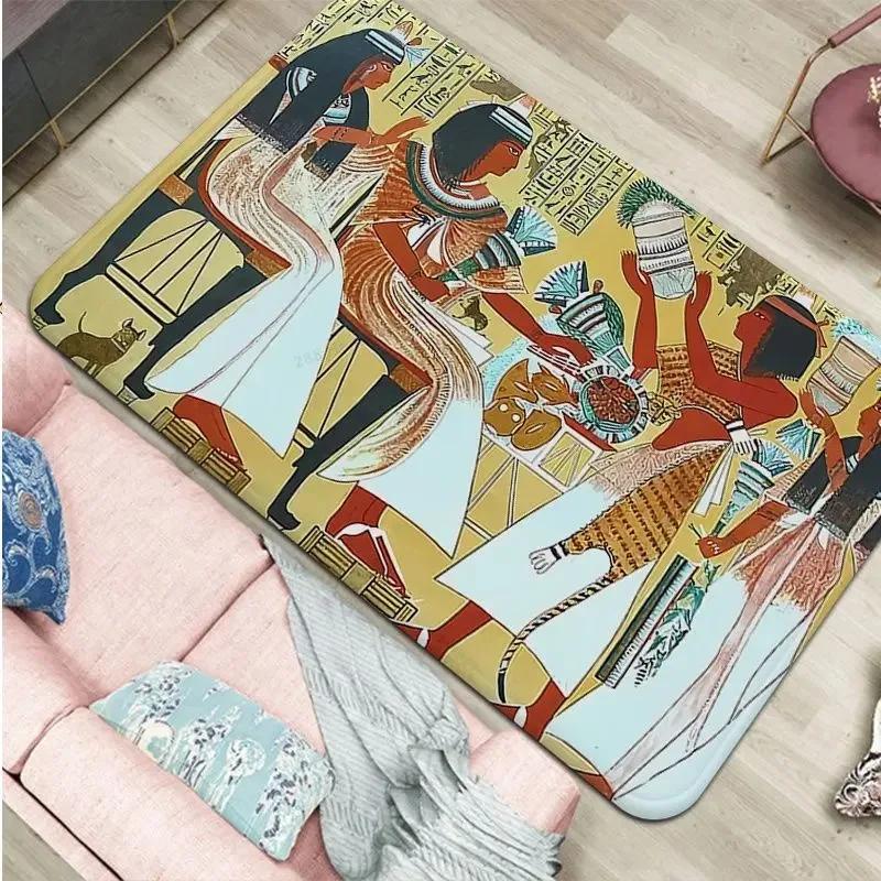 Ancient Egypt Egyptian Door Mat - Non-Slip Home Decor Washable Rugs for Kitchen, Corridor, Bathroom & Hallway Entrance