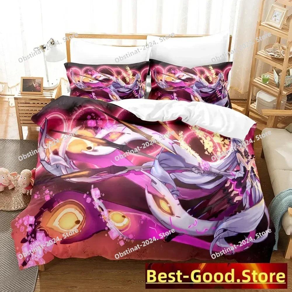 Honkai Impact 3 Bedding Set Printed Bed Set With Pillowcase Bed Duvet Cover Soft Single Double Queen Super King Size Bedroom