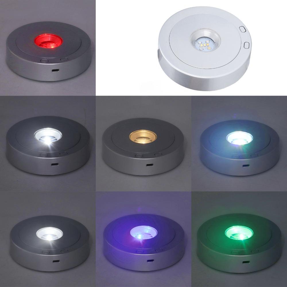 USB or Battery Powered LED Display Base Crystal Display Base Stand  Glass Crystal Art