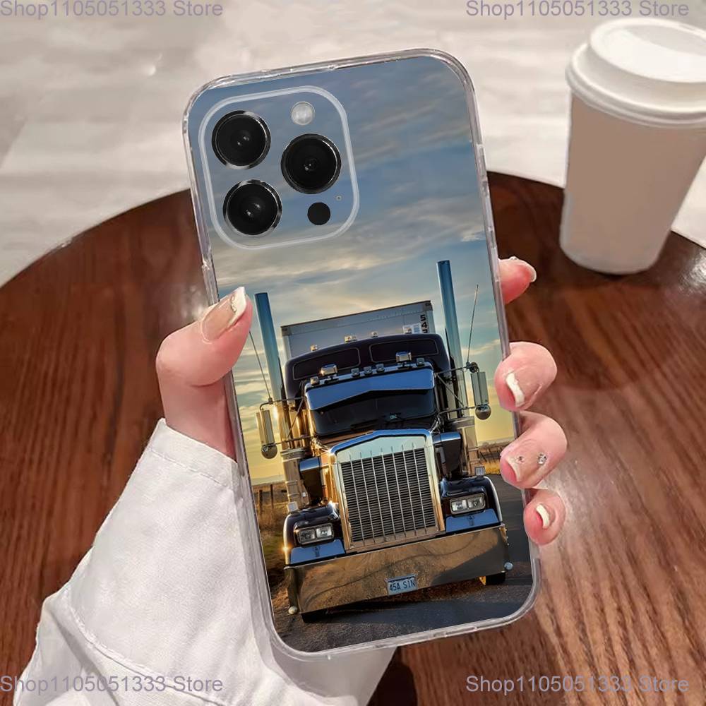 Heavy Truck Car Cool Phone Case For iPhone 17,16,15,14,13,12,11 Plus,Pro,Max,XR,XS,Plus,E,SE4,Mini Transparent Cover