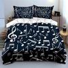 Music-Themed Three-Piece Set For Decor Exquisite Three-Piece Bedding Set Gift For Kids And Adults