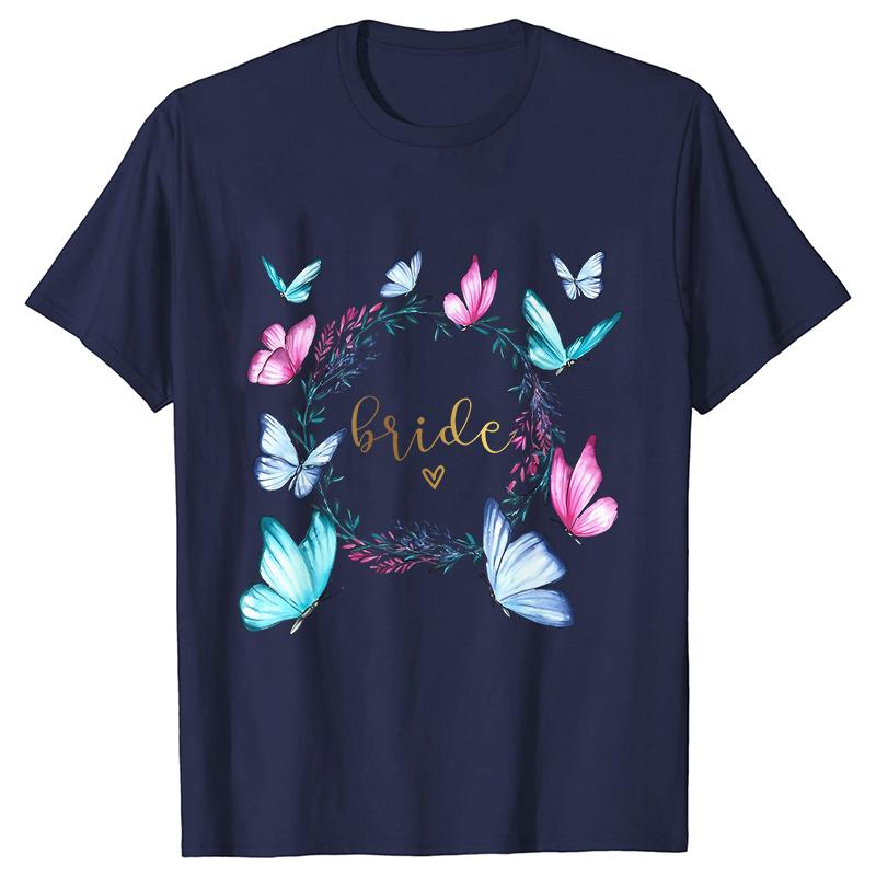 Fashion Bridal Wedding Party T-shirt Team Bride Bridesmaid Shirts Unisex’s Bachelorette Single Farewell Party Flower Wreath Tees