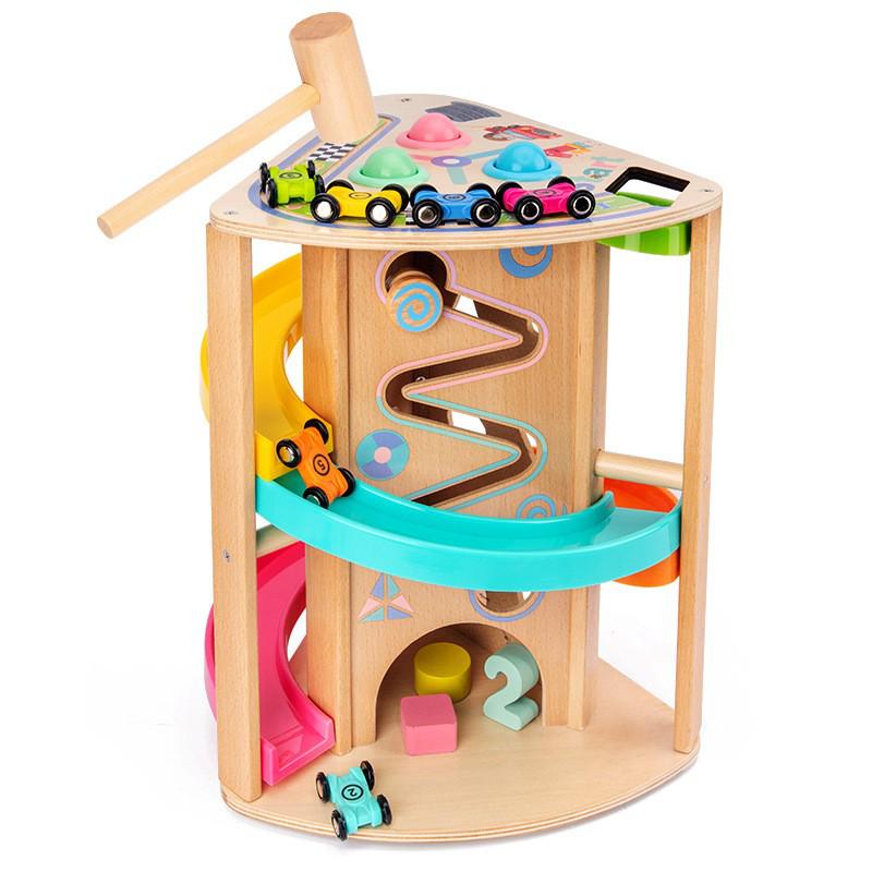 Children s Multifunctional Wooden Slide & Track Educational Toy