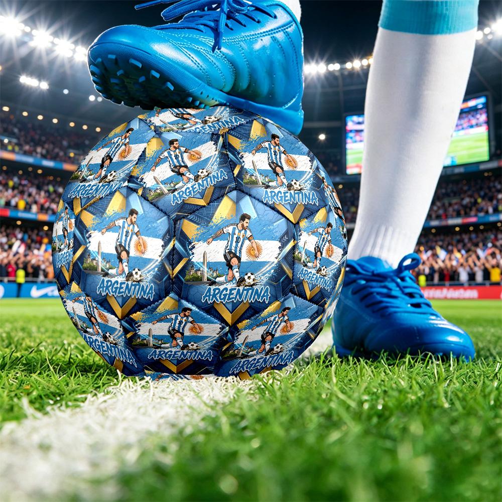 Pallone da Calcio Stampato Argentina Taglia 5 Resistente all'Usura Standard Pallone da Allenamento per Adulti Regalo per tifosi per Partite Sportive Indoor Outdoor