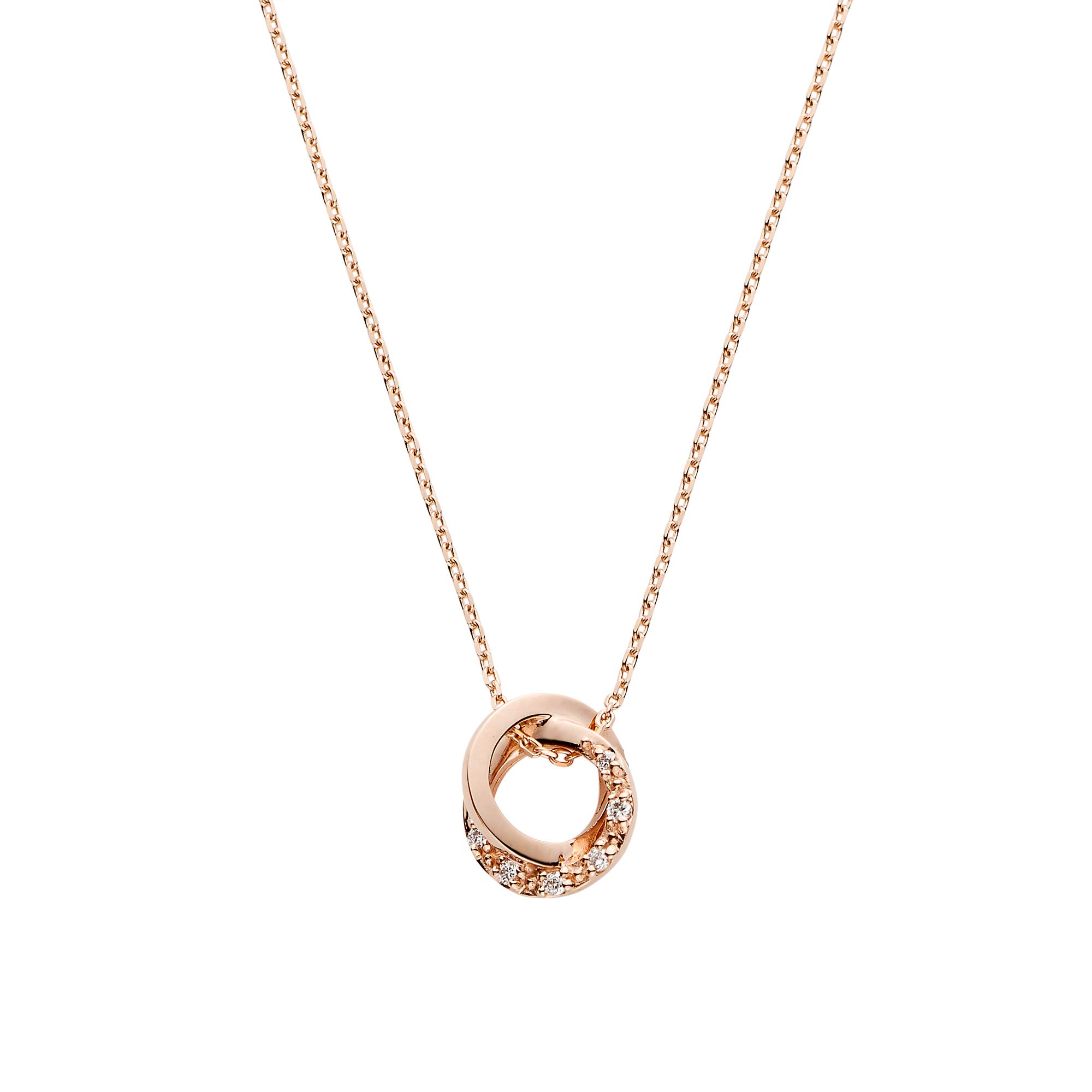 

Necklace K10 Pink Cold Double Circle Diamond Pair Necklace AJAN149240DI [Official] [Vendome Aoyama]