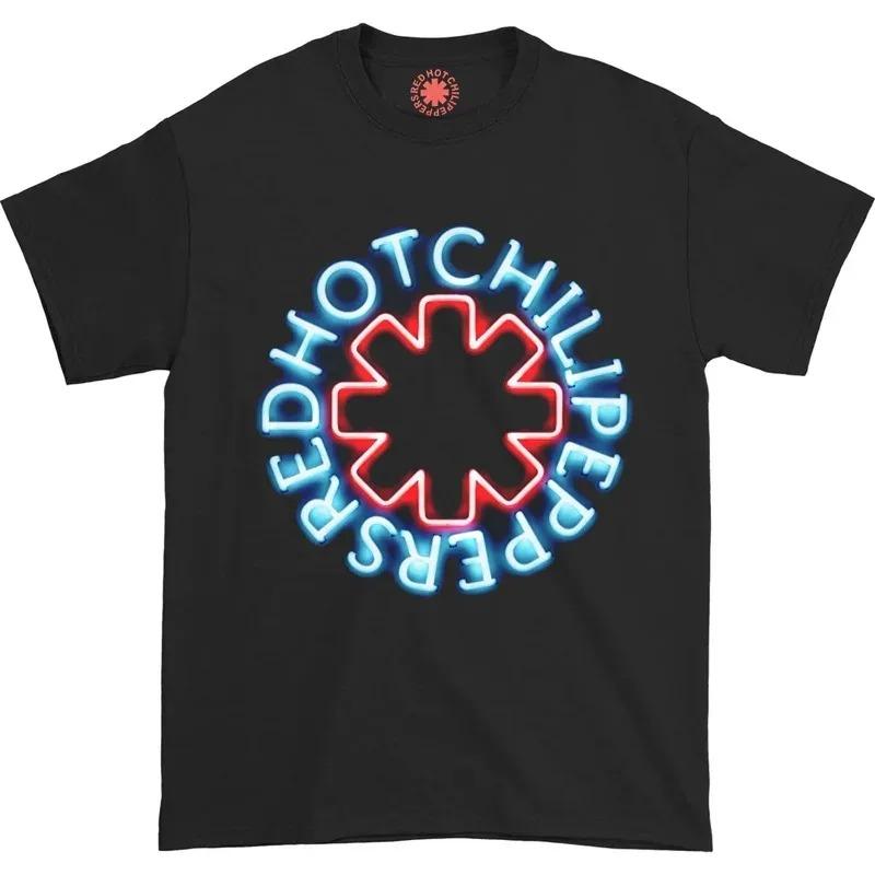 Black White Tshirt Red Hot Chili Peppers Men Cartoon Cool Funny Men Women Harajuku Short-Sleeve Loose Breathable Y2K Tops Tees