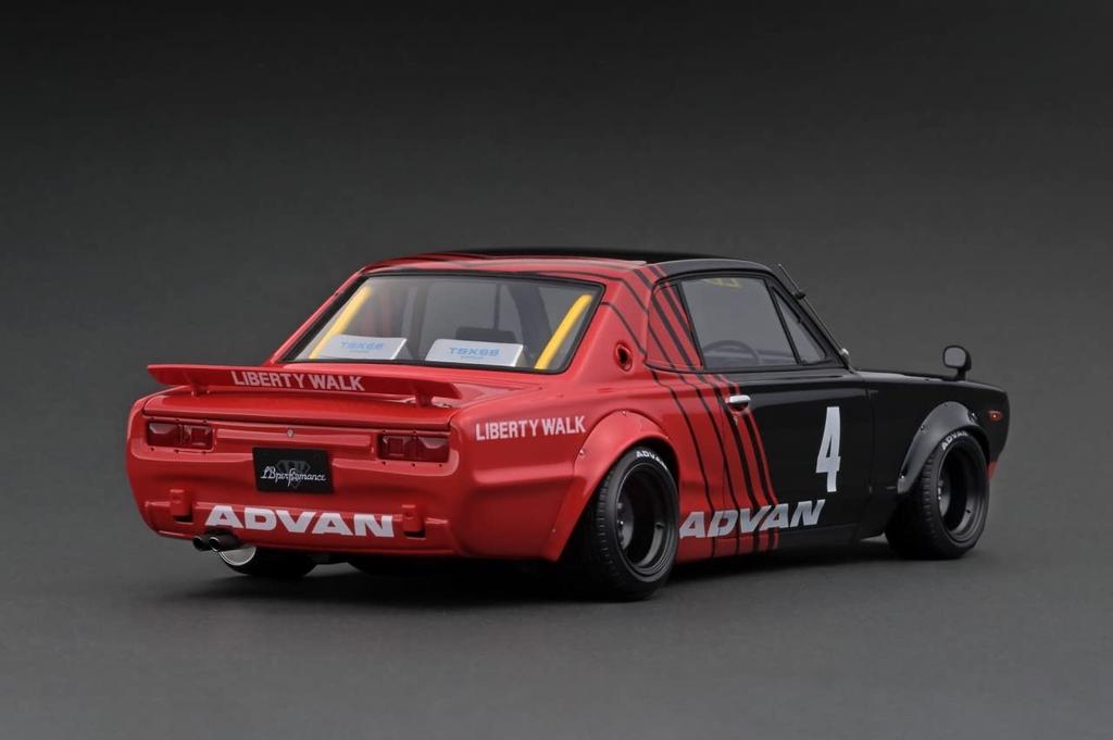 Ignition Model Hakosuka 2Door Finished Product IG2646 TK.Company 1/18 LB-WORKS Black/Red