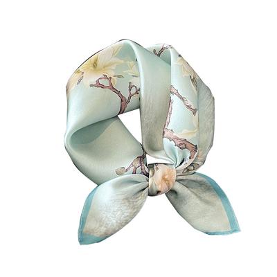 New 100% Real Silk Scarf Fashion Lady Small Neck Kerchief Foulard Female Bandana Scarves for Women Hijab Tie Shawl Wraps