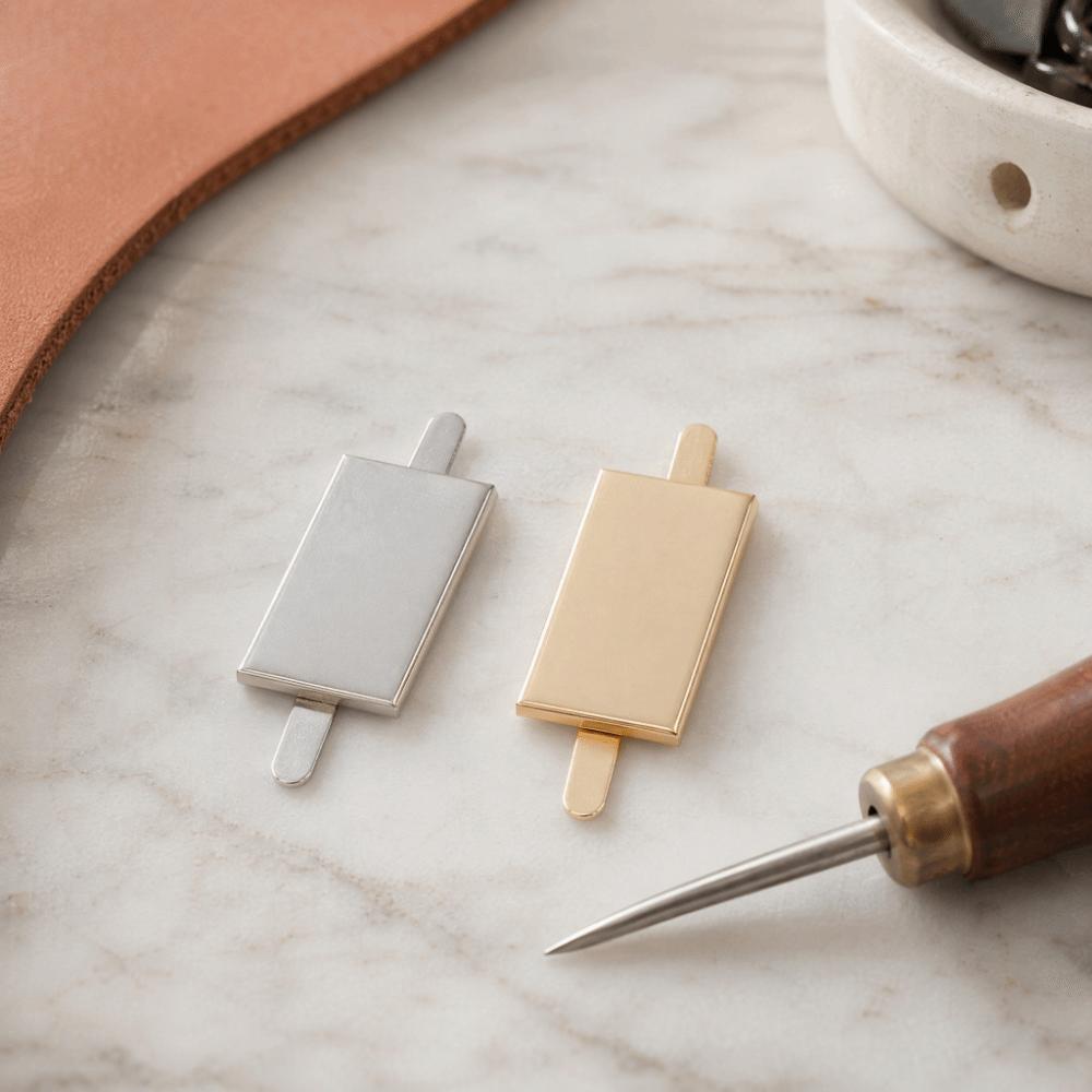 10pcs Rectangle Blank Name Labels Personalized Logo Labels Fashion Bags Label Marker  Leathercraft