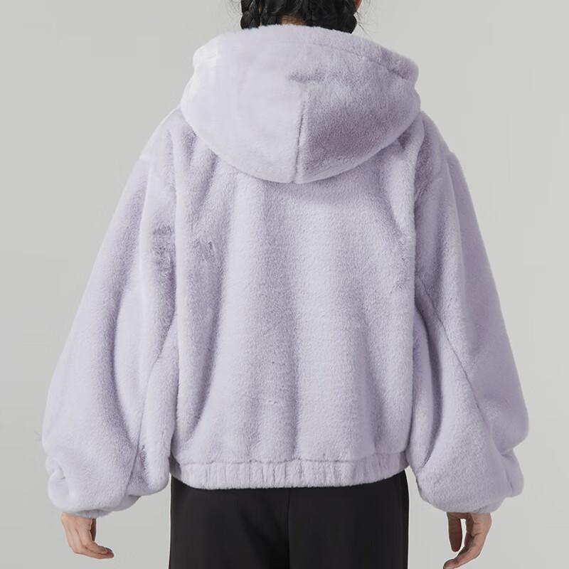 Puma Solid Color Sports Fitness Training Running Casual Warm Fleece Jacket Women Jacket Purple 625194-68