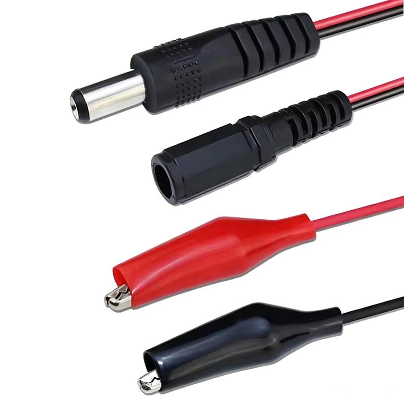2 Alligator Clip To 1 Male Or Female Dc Power Plug Connector Adapter Dc 5.5*2.1Mm Clips Crocodile Test Leads
