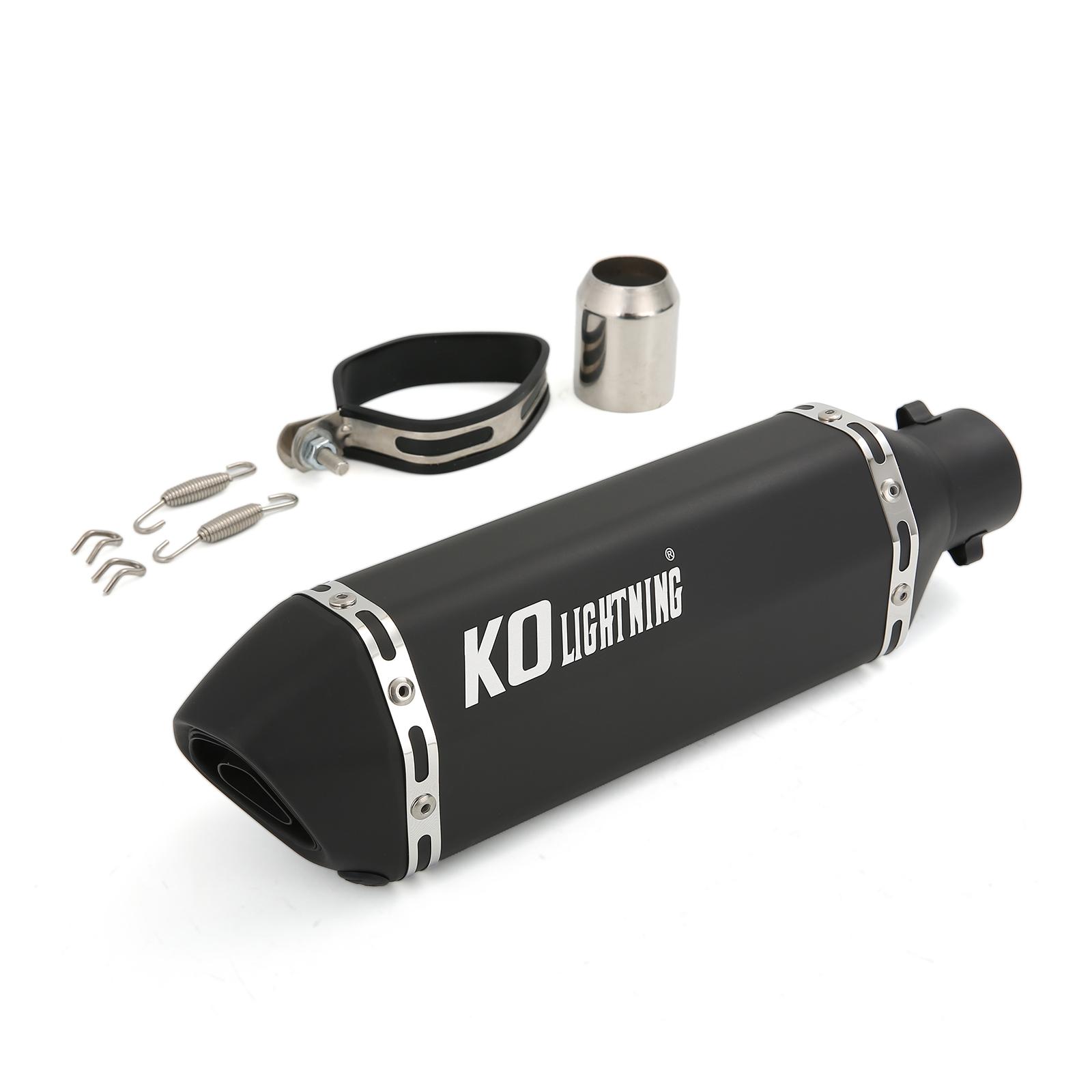 Exhaust Tip Motorcycle Universal Exhaust Muffler Tail Pipe Stainless Steel 370mm With Removable DB Killer 38-51mm Escape
