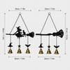 Vintage Witch Broom Wind Chime Iron Garden Patio Decor Halloween Wind Chime  Outdoor Decoration