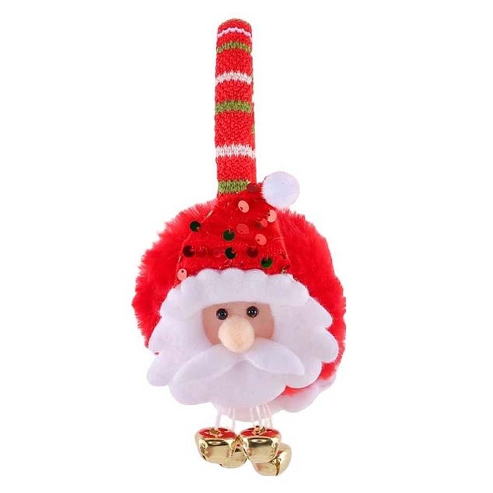 Sequin Detail Christmas Plush Earmuff Soft Fabric Cartoon Santa Headband Cute Lovers
