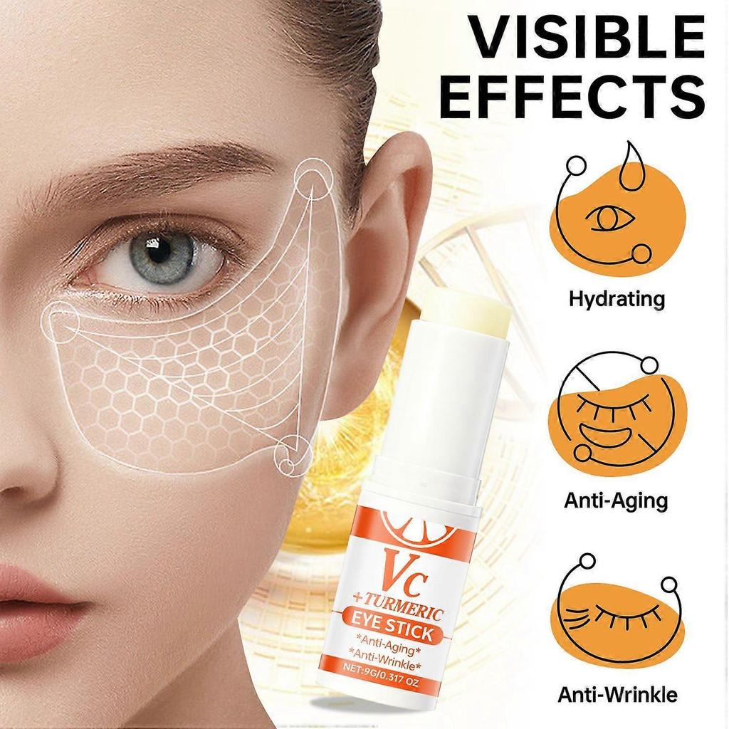VC Turmeric Eye Stick, Lumibalm for Under Eyes Bags, Eye Balm Stick Wrinkles, Hydrating for Dark Circle, Puffiness and Bags Reduces Fine Lines