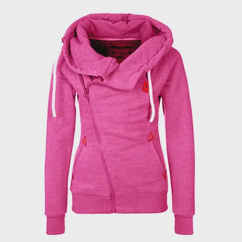 Women's Sports Cardigan with Side Zipper and Hood