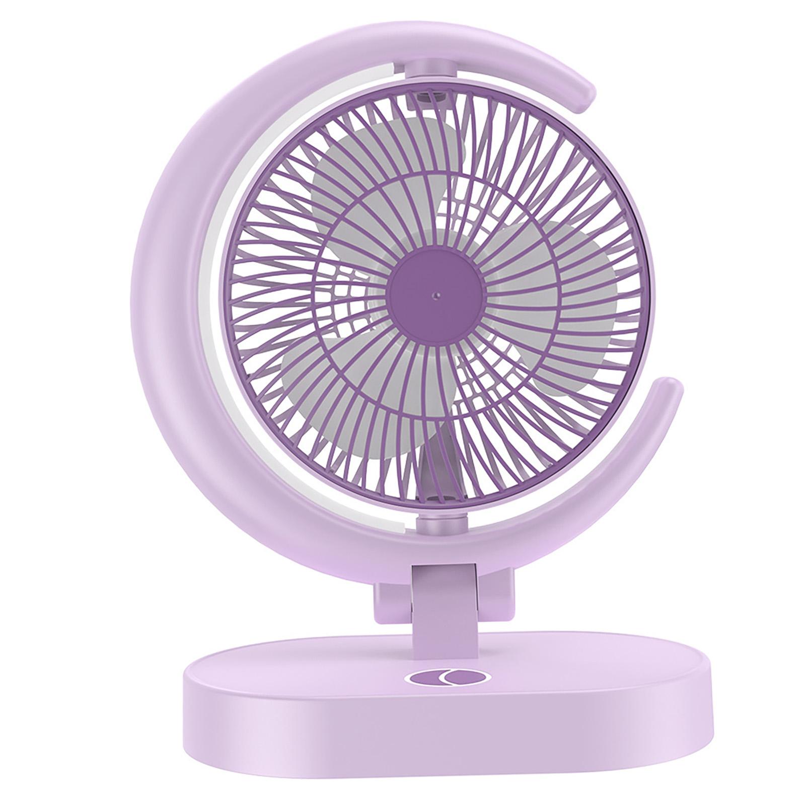 

USB Desk Fan Rechargeable Quiet Small Portable Desktop Table Fan with Light for Home Travel