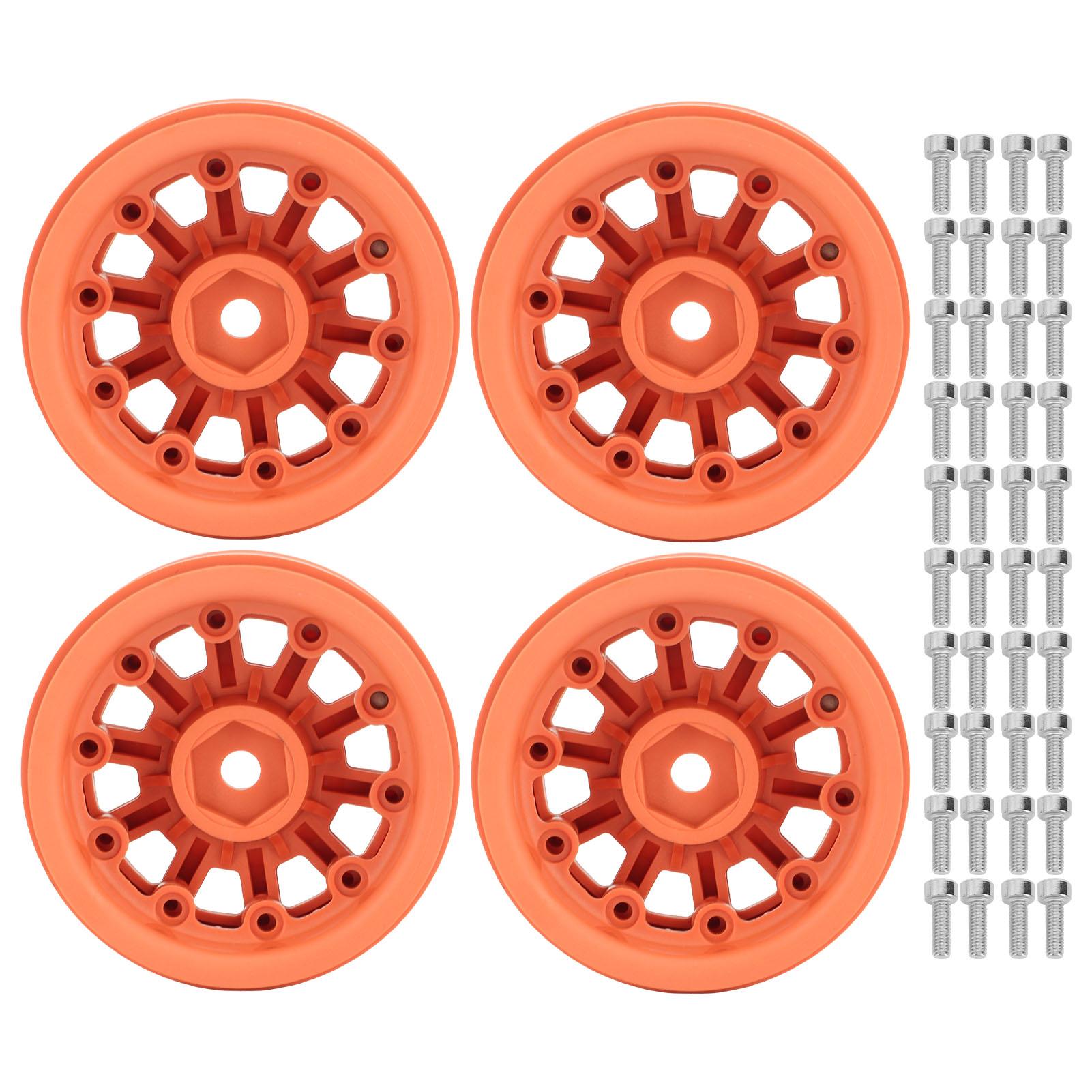 

1.9in Wheel Rims RC Beadlock Wheels Rims for Axial SCX10 for Traxxas 110 RC Crawler Cars Orange
