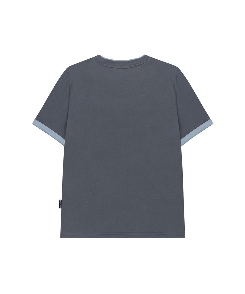 ODDSTUDIO Heaven Scent Color Layered Roll-Up T-Shirt - Magnet Gray