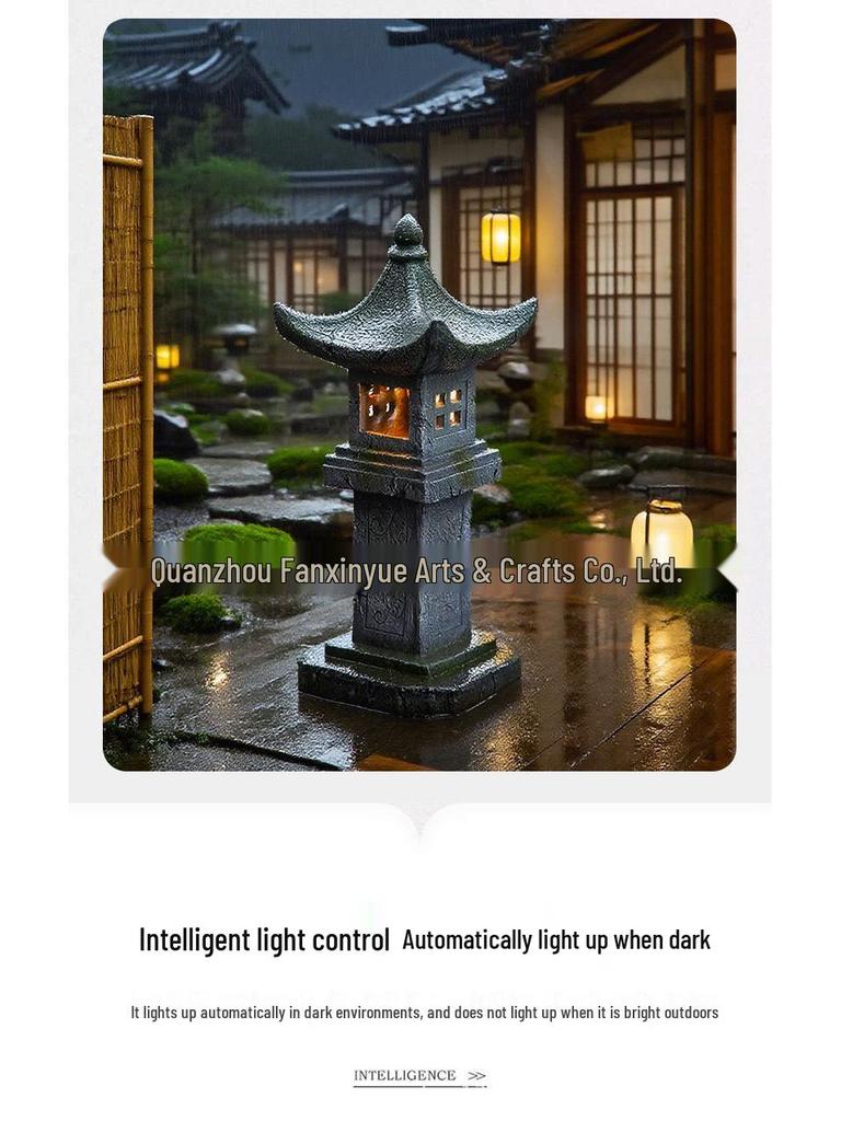 Large Japanese Zen Stone Pagoda Garden Lantern