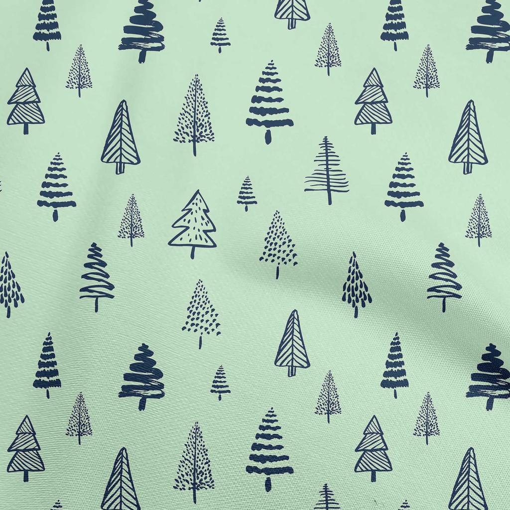 oneOone Cotton Flex Aquamaringrüner Stoff, Baum-Nähstoff, Meterware, bedruckt, DIY-Kleidung, Nähzubehör, 101,6 cm