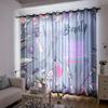 3D 2pcs Curtains For Beauty Salons Simple Red Lips Makeup Brush Grommet Top Fabric Curtains Decor  For Living Room Office Home D