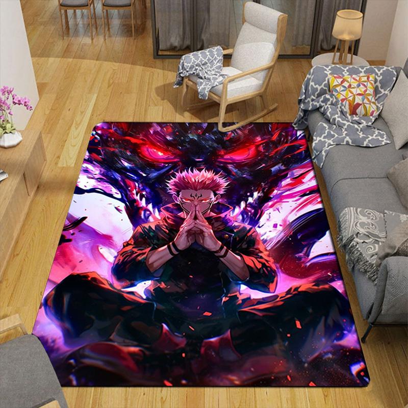 Jujutsu Kaisen Rug Floor Mat for Living Room or Bedroom Soft and Comfortable Carpet a Gift for Birthday and Holiday.SFF0917229